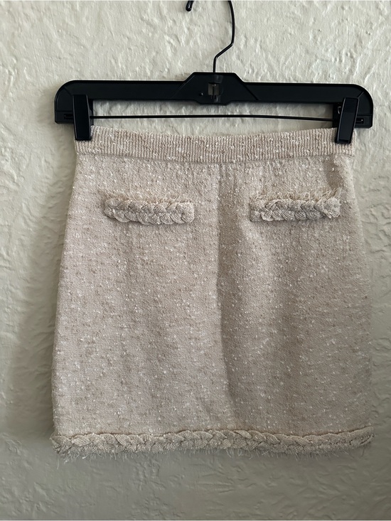 Dresses & Skirts - J. Crew Pale Beige Nubby Textured Braided Accents Mini Skirt XXS